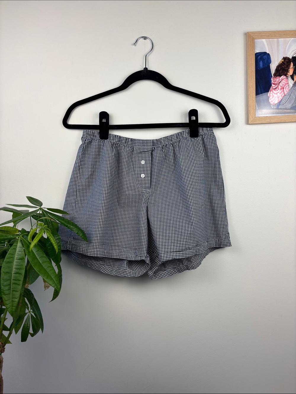 Brandy Melville Black & White Gingham High Waist Shorts